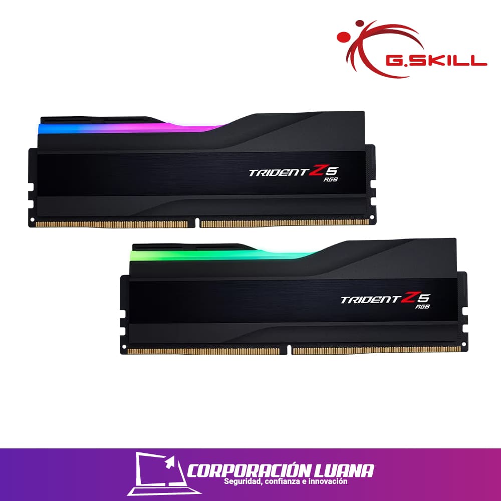 Imagen de MEMORIA RAM GSKILL TRIDENT Z5 64GB (32X2) 6000 MHZ ( F5-6000J3636F32GX2-TZ5RK ) DDR5 | NEGRO LED RGB