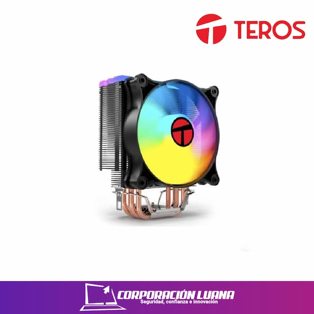 COOLER TEROS TE-8162N, INTEL Y AMD, TDP 150W MÁX, AIRE POTENCIA MÁXIMA DE 150W Y ALTURA DE 156 MM. CON ILUMINACIÓN ARGB PARA UN TOQUE PPERSONALIZADO