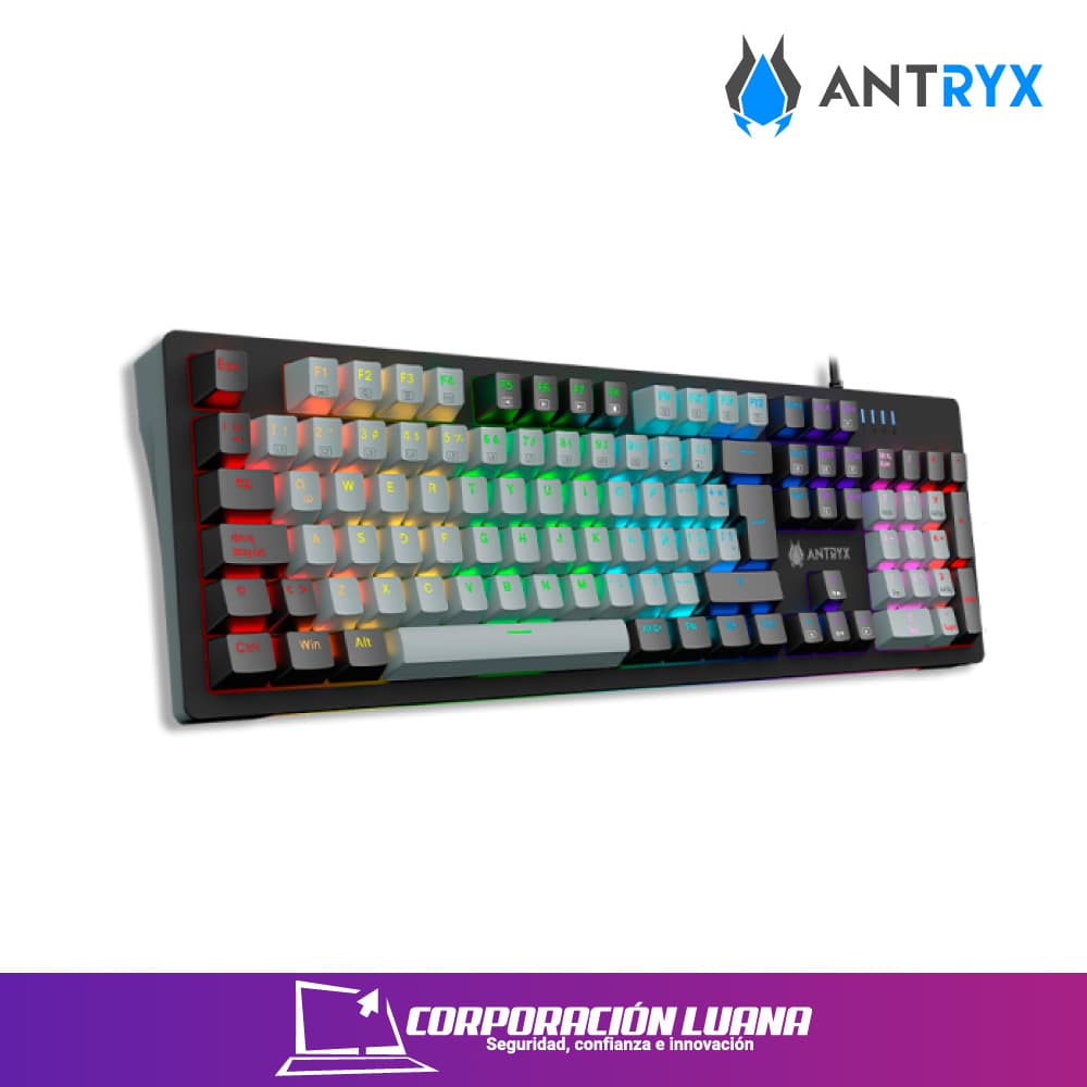 Foto del producto TECLADO MECANICO ANTRYX ML860L NEGRO | GRIS ( AMK-CS860LKGPU ) SWITCH PURPURA