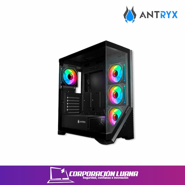 CASE ANTRYX FX 650 ( AC-FX650K ) S/FUENTE | NEGRO | X4 FAN | ARGB