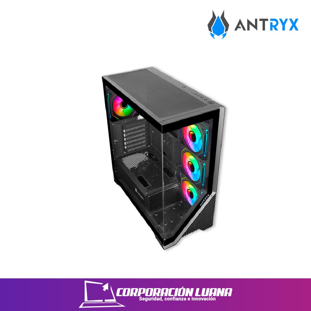 Imagen de CASE ANTRYX FX 650 ( AC-FX650K ) S/FUENTE | NEGRO | X4 FAN | ARGB