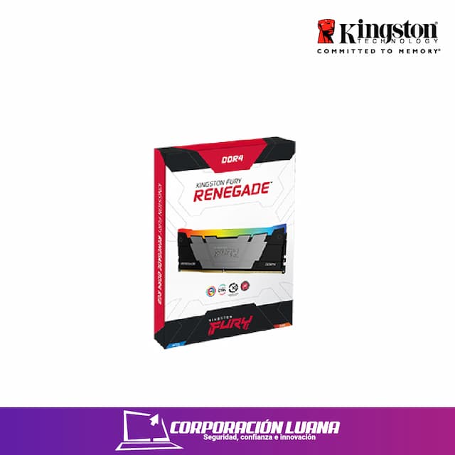 MEMORIA RAM KINGSTON FURY RENEGADE 8GB 3600 MHZ ( KF436C16RB2/8 ) NEGRO C/GRIS