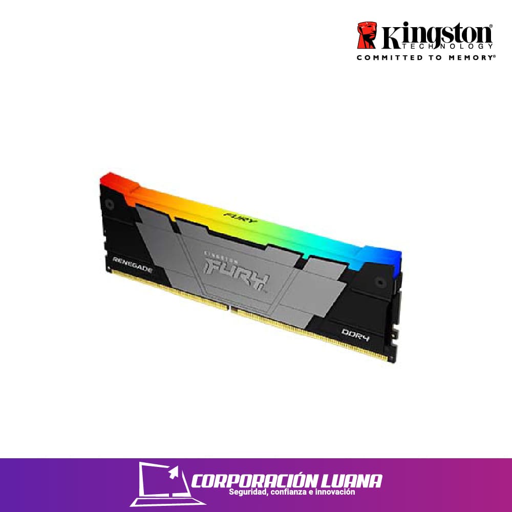 Imagen de MEMORIA RAM KINGSTON FURY RENEGADE 8GB 3600 MHZ ( KF436C16RB2/8 ) NEGRO C/GRIS