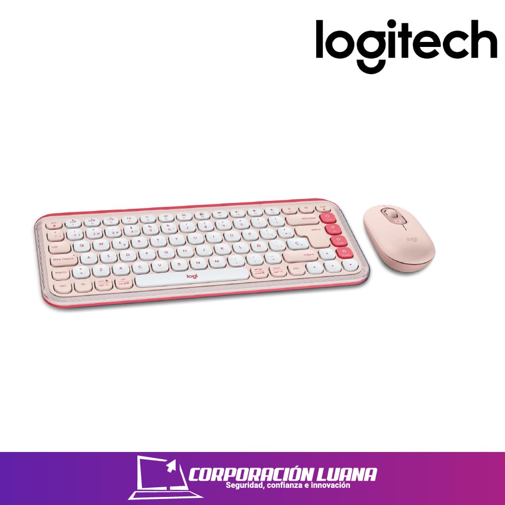 Foto del producto COMBO LOGITECH TECLADO Y MOUSE POP ICON  ( 920-013053 ) ROSADO | COPILOT | INALAMBRICO - BT