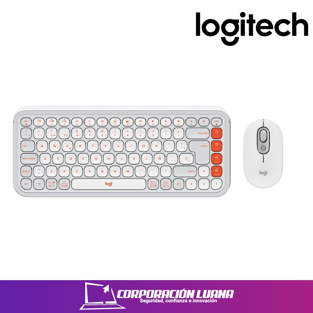 Imagen de COMBO LOGITECH TECLADO Y MOUSE POP ICON  ( 920-013055 ) BLANCO | COPILOT | INALAMBRICO - BT