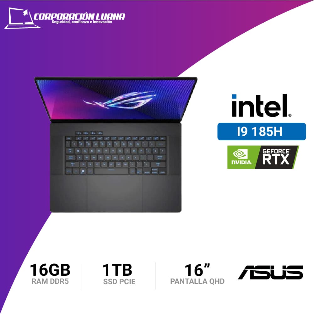 Imagen de LAPTOP ASUS ROG STRIX ZEPHYRUZ GU606M INTEL CORE ULTRA 9 185H ( GU605M ) RAM 16GB DDR5 | SSD 1TB |  16" WQXGA | WIFI 6E | WINDOWS 11