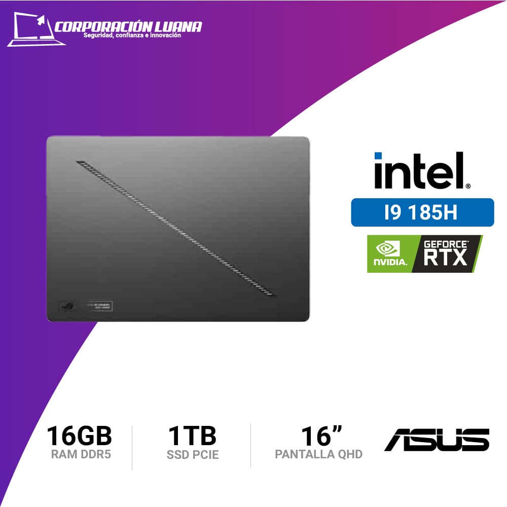 Imagen de LAPTOP ASUS ROG STRIX ZEPHYRUZ GU606M INTEL CORE ULTRA 9 185H ( GU605M ) RAM 16GB DDR5 | SSD 1TB |  16" WQXGA | WIFI 6E | WINDOWS 11