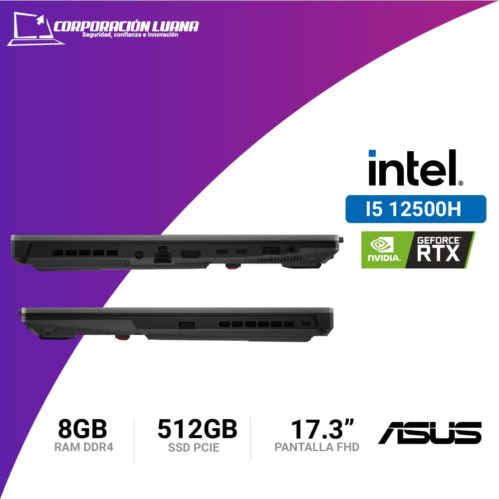 Imagen de LAPTOP ASUS TUF GAMING F17 INTEL I5 12500H ( FX707ZC4-HX039 ) RAM 8GB DDR4 | SSD 512GB | RTX 3050 4GB | 17.3 HDP IPS 144HZ | MECHA GRAY