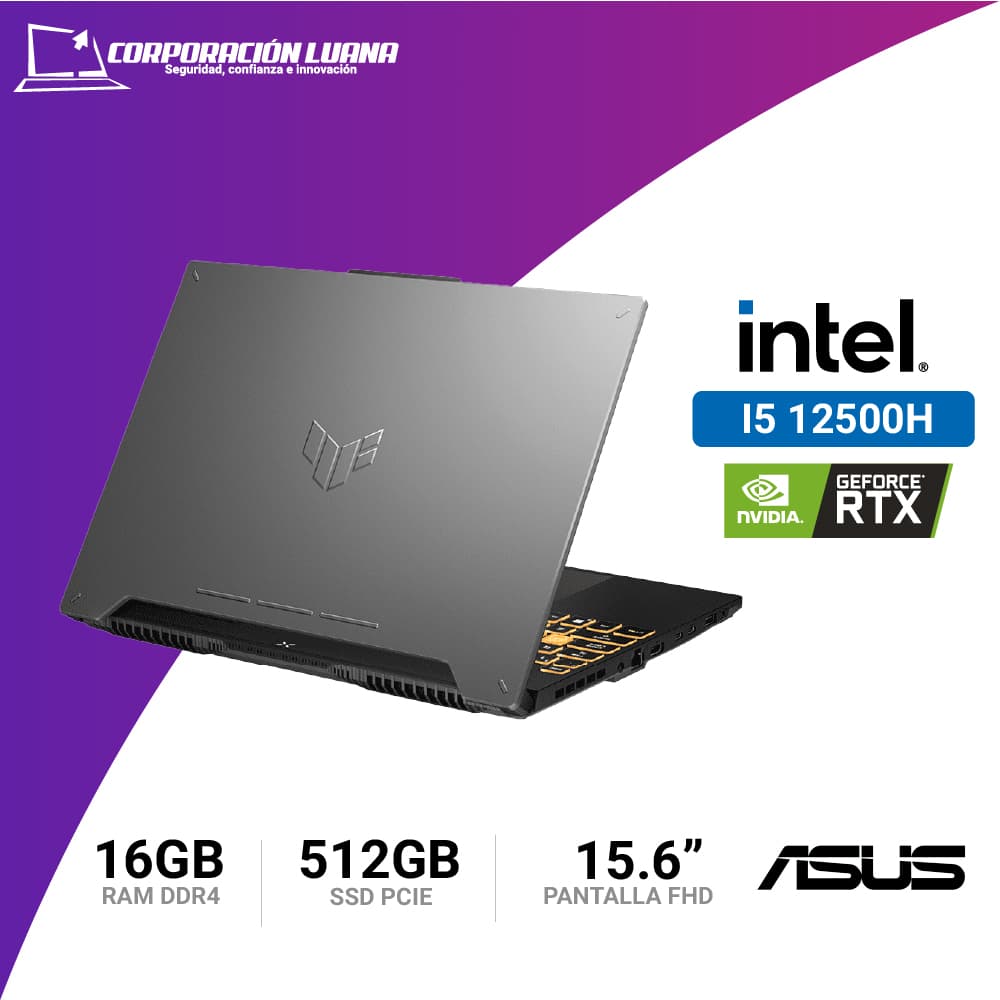Imagen de LAPTOP ASUS TUF GAMING INTEL I5 12500H F15 ( FX507Z ) RAM 8GB DDR4 | SSD 512GB | 15.6" FHD | RTX 3050 4GB | FREE OS
