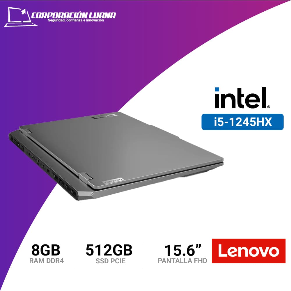 Imagen de LAPTOP LENOVO INTEL I5 1245HX ( LOQ 15IAX9 ) RAM 8GB DDR5 | SSD 512GB | RTX 3050 | 15.6" FHD | FREE OS | LUNA GREY