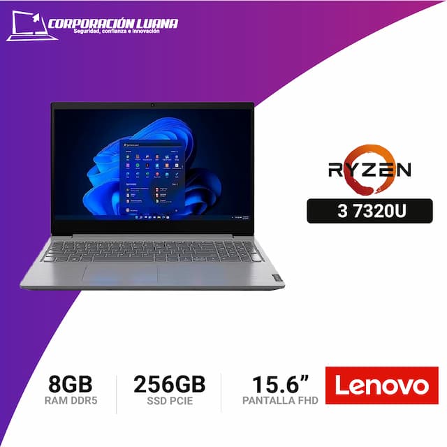 LAPTOP LENOVO V15 G4 AMN AMD RYZEN 3 7320U ( V15-G4-AMN ) RAM 8GB | SSD 256GB | 15.6" FHD | GPU INTEGRADO | FREE OS