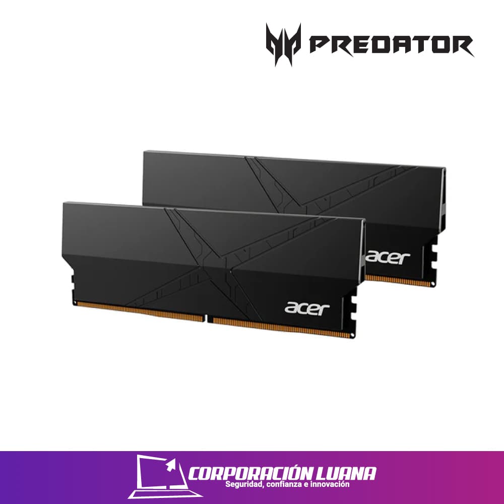 Imagen de MEMORIA RAM ACER PREDATOR HT200 32GB (2X16 ) 5600 MHZ ( BL.9BWWA.436 ) DDR5 | NEGRO | CL40