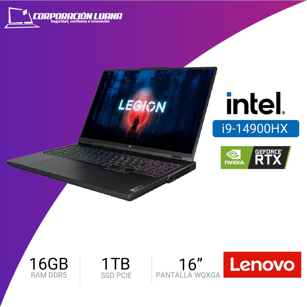 LAPTOP LENOVO LEGION PRO 5 INTEL CORE I9 14900HX ( 16IRX9-CI9-16GB-1TB-V8GB-W1 ) RAM 16GB DDR5 | SSD 1TB | RTX 4060 8GB | 16" WQXGA | FREE OS