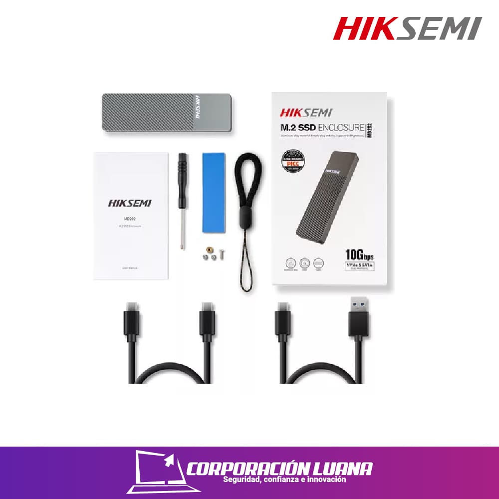 Imagen de CASE HIKSEMI SSD NVME M.2 ( HS-HUB-MD202 ) 10GBPS | NEGRO
