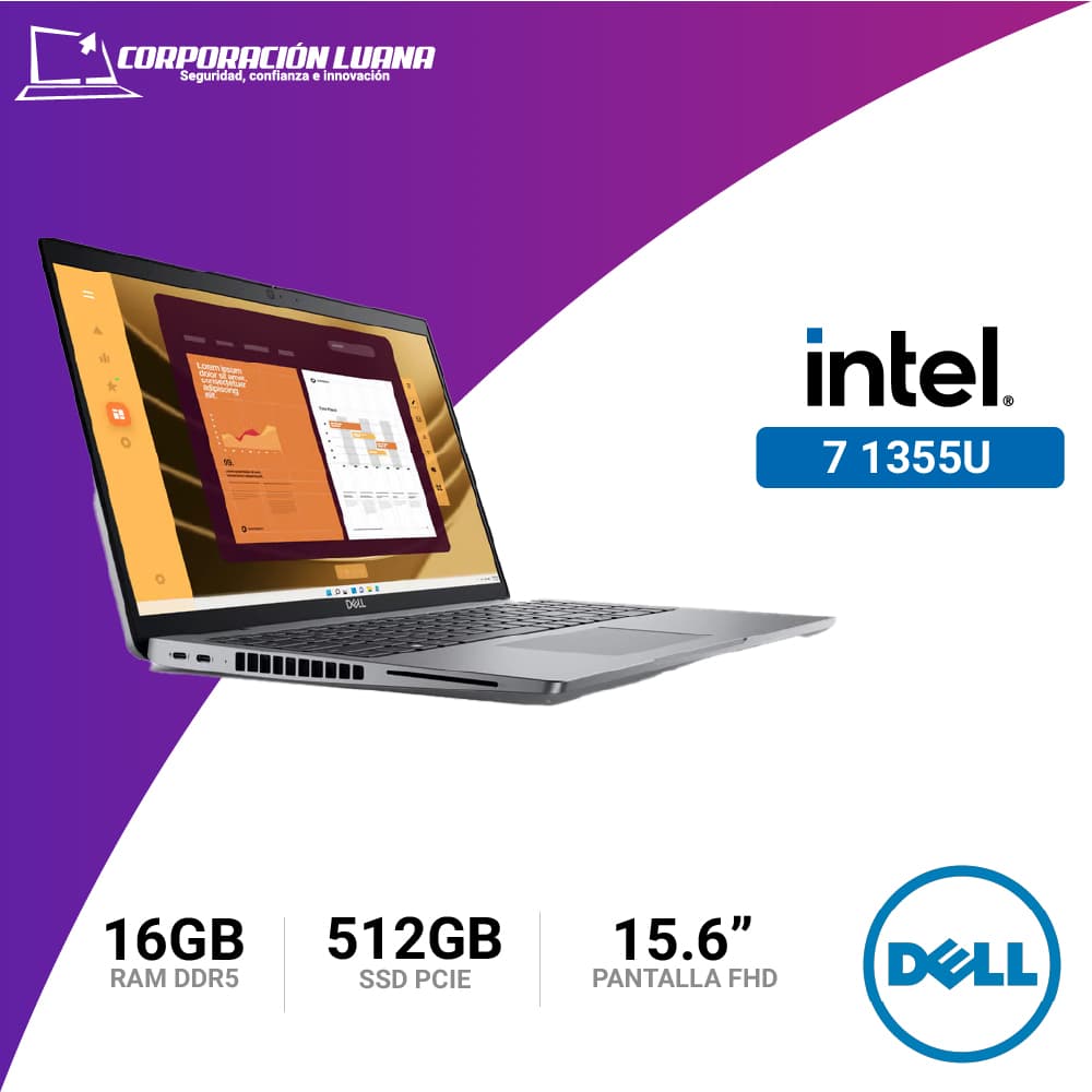 Imagen de LAPTOP DELL LATITUDE CORE I7 13155U ( 5000 5550 ) RAM 16GB DDR5 | SSD 512GB | 15.6" FHD | WINDOWS 11 PRO