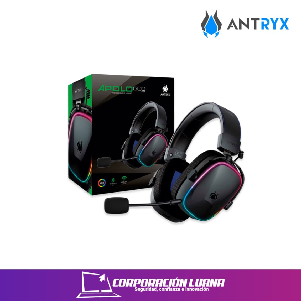 Foto del producto AUDIFONOS INALAMBRICO ANTRYX APOLO 500 TRIX ( AWGH-AP500KTX ) BT - WIRELESS | LED RGB