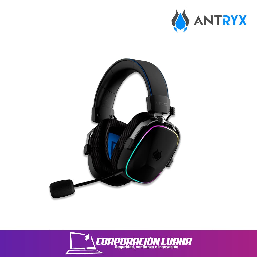 Imagen de AUDIFONOS INALAMBRICO ANTRYX APOLO 500 TRIX ( AWGH-AP500KTX ) BT - WIRELESS | LED RGB