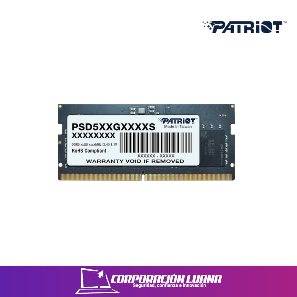 Foto del producto MEMORIA RAM P/LAPTOP PATRIOT SIGNATURE 16GB 5600 MHZ ( PSD516G560081S ) DDR5 | SODIMM
