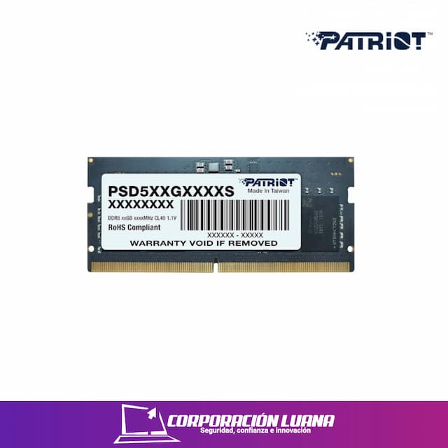 MEMORIA RAM P/LAPTOP PATRIOT SIGNATURE 16GB 5600 MHZ ( PSD516G560081S ) DDR5 | SODIMM