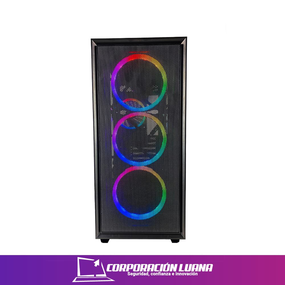 Imagen de CASE GAMING GAMEMAX STORM BK MALLA ( STORM BK ) S/FUENTE | V/TEMPLADO | 4 FAN ARGB