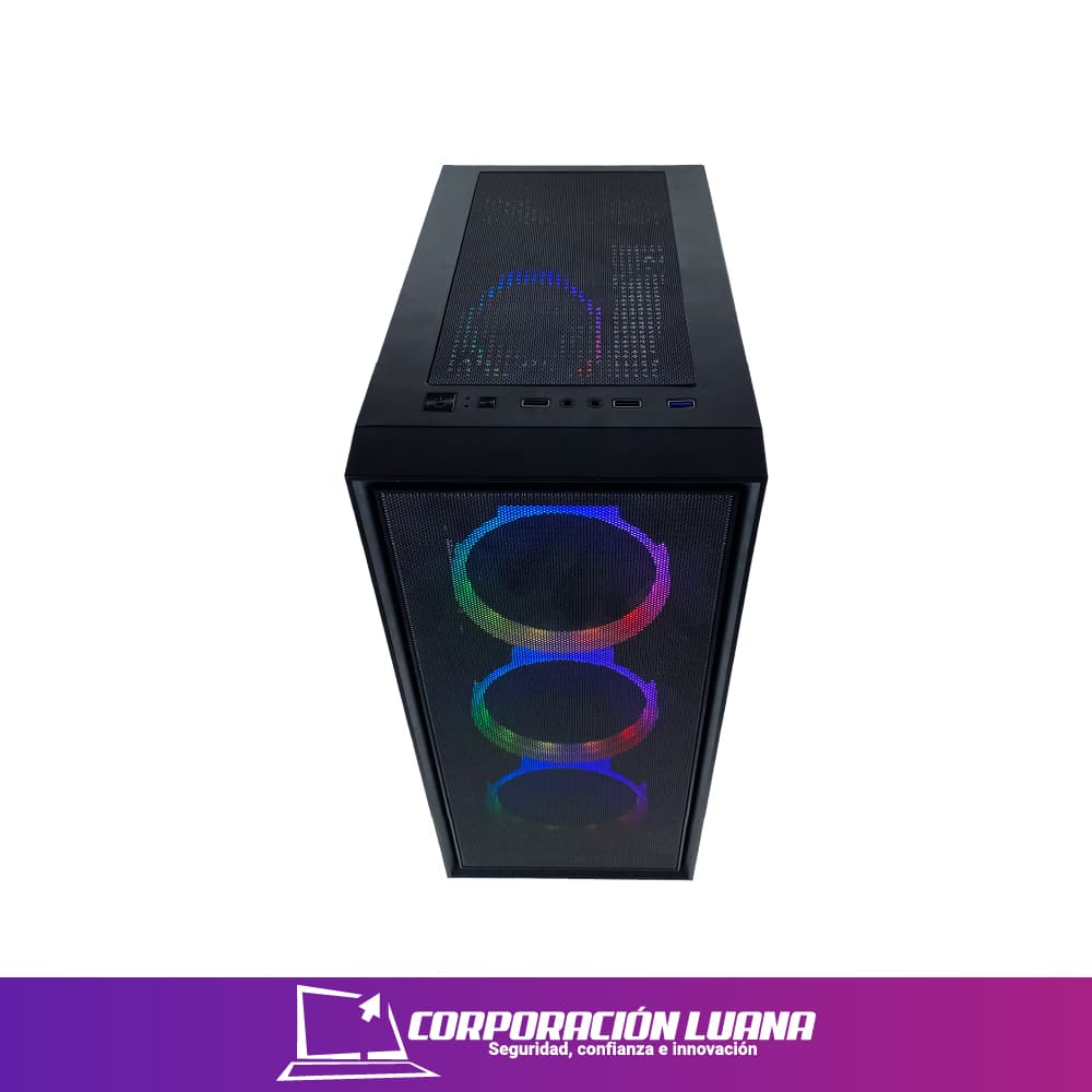 Imagen de CASE GAMING GAMEMAX STORM BK MALLA ( STORM BK ) S/FUENTE | V/TEMPLADO | 4 FAN ARGB