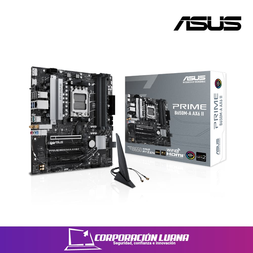 Foto del producto MOTHERBOARD ASUS PRIME B650M-A AX6 II ( 90MB1J90-M0EAY0 ) DDR5 | WIFI 6 | AM5