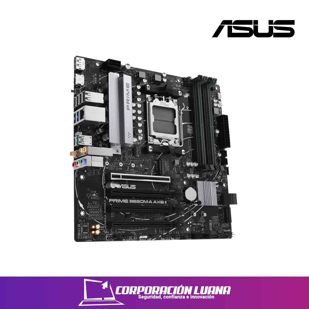 Imagen de MOTHERBOARD ASUS PRIME B650M-A AX6 II ( 90MB1J90-M0EAY0 ) DDR5 | WIFI 6 | AM5