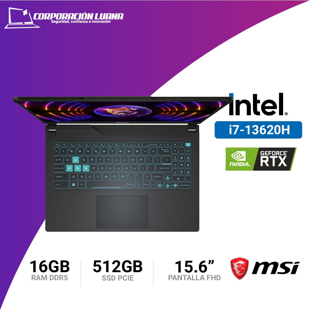 Imagen de LAPTOP MSI GAMING CYBORG 15 INTEL CORE I7 13620H ( A13VFK-1490PE ) RAM 16GB DDR5 | SSD 512GB | RTX 4060 8GB | 15.6" FHD | WINDOWS 11