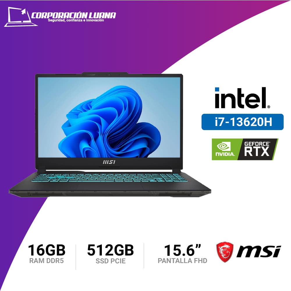Imagen de LAPTOP MSI GAMING CYBORG 15 INTEL CORE I7 13620H ( A13VFK-1490PE ) RAM 16GB DDR5 | SSD 512GB | RTX 4060 8GB | 15.6" FHD | WINDOWS 11