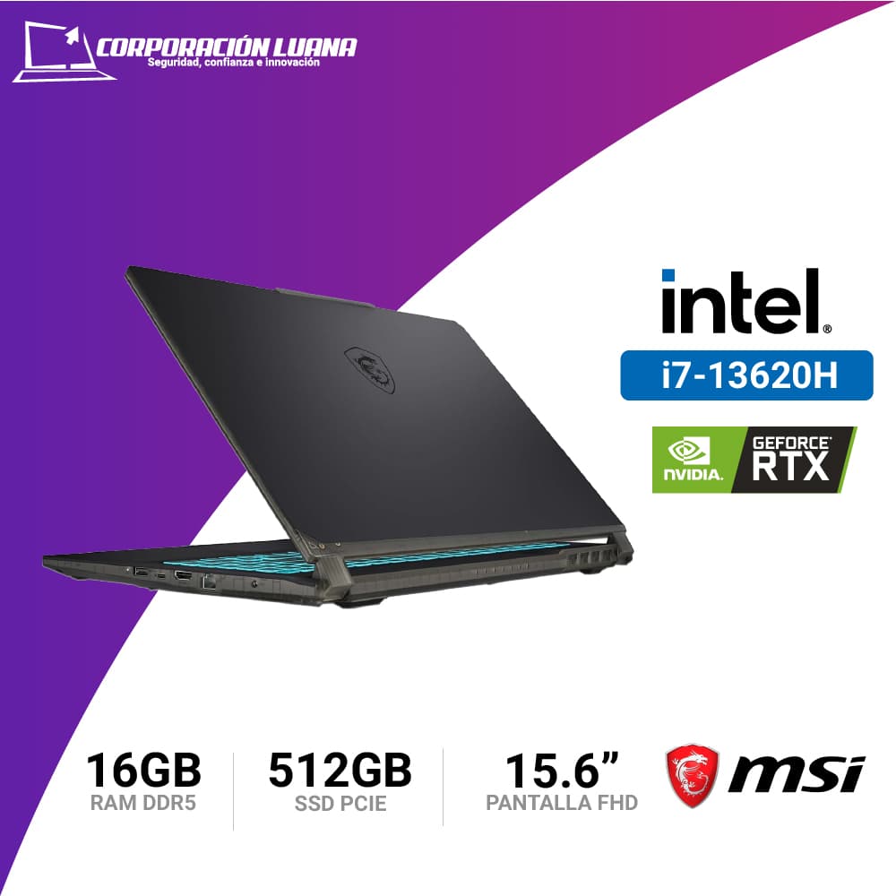 Imagen de LAPTOP MSI GAMING CYBORG 15 INTEL CORE I7 13620H ( A13VFK-1490PE ) RAM 16GB DDR5 | SSD 512GB | RTX 4060 8GB | 15.6" FHD | WINDOWS 11