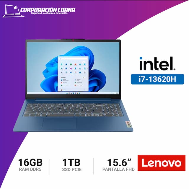 LAPTOP LENOVO IDEAPAD SLIM3 INTEL CORE I7 13620H ( 15IRH8 83EM00ADLM ) RAM 16GB | SSD 1TB | 15.6" FHD | FREE OS