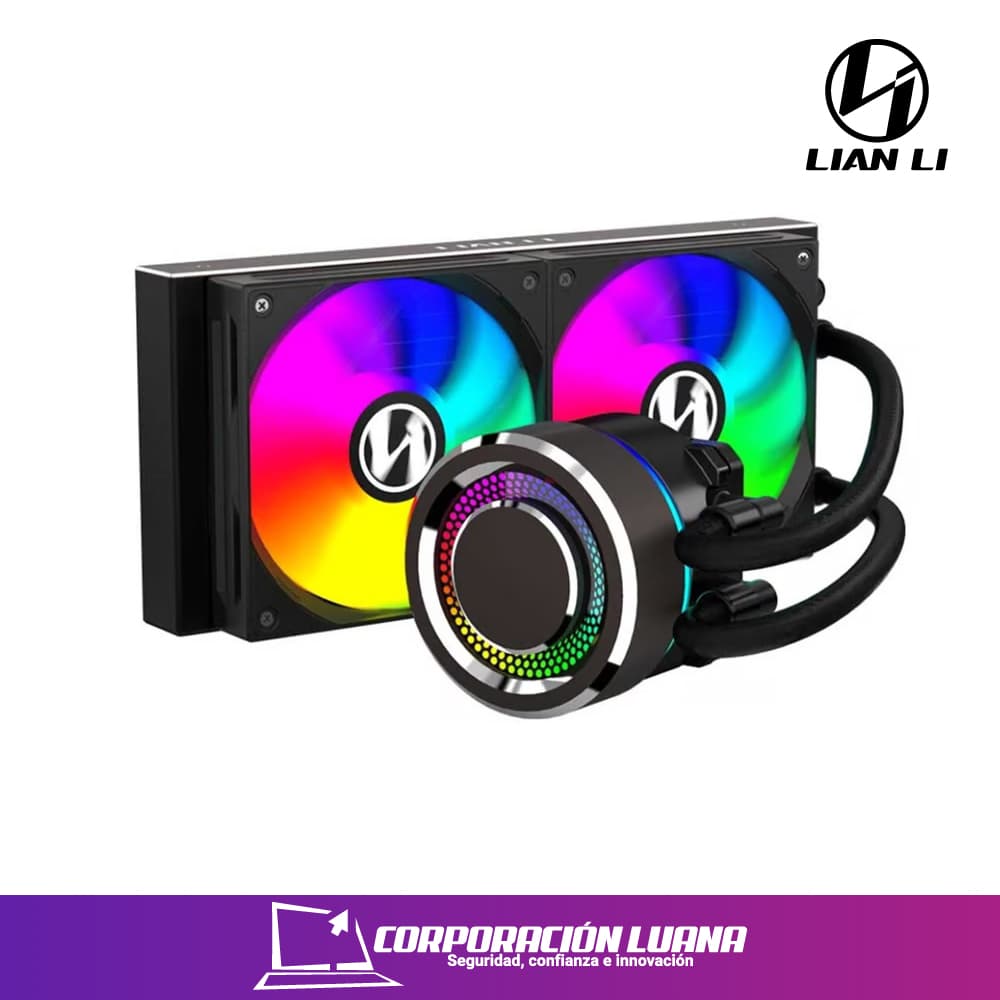 Foto del producto REFRIGERACION LIQUIDA LIAN LI GALAHAD 240 ( GALAHAD-240BK ) NEGRO | X2 FAN | INTEL - AMD | LED ARGB