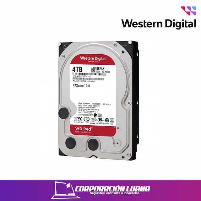 DISCO DURO WESTERN DIGITAL 4TB RED PLUS 3.5 ( WD40EFPX ) SATA | 5400 RPM | CACHE 256MB | PARA NAS