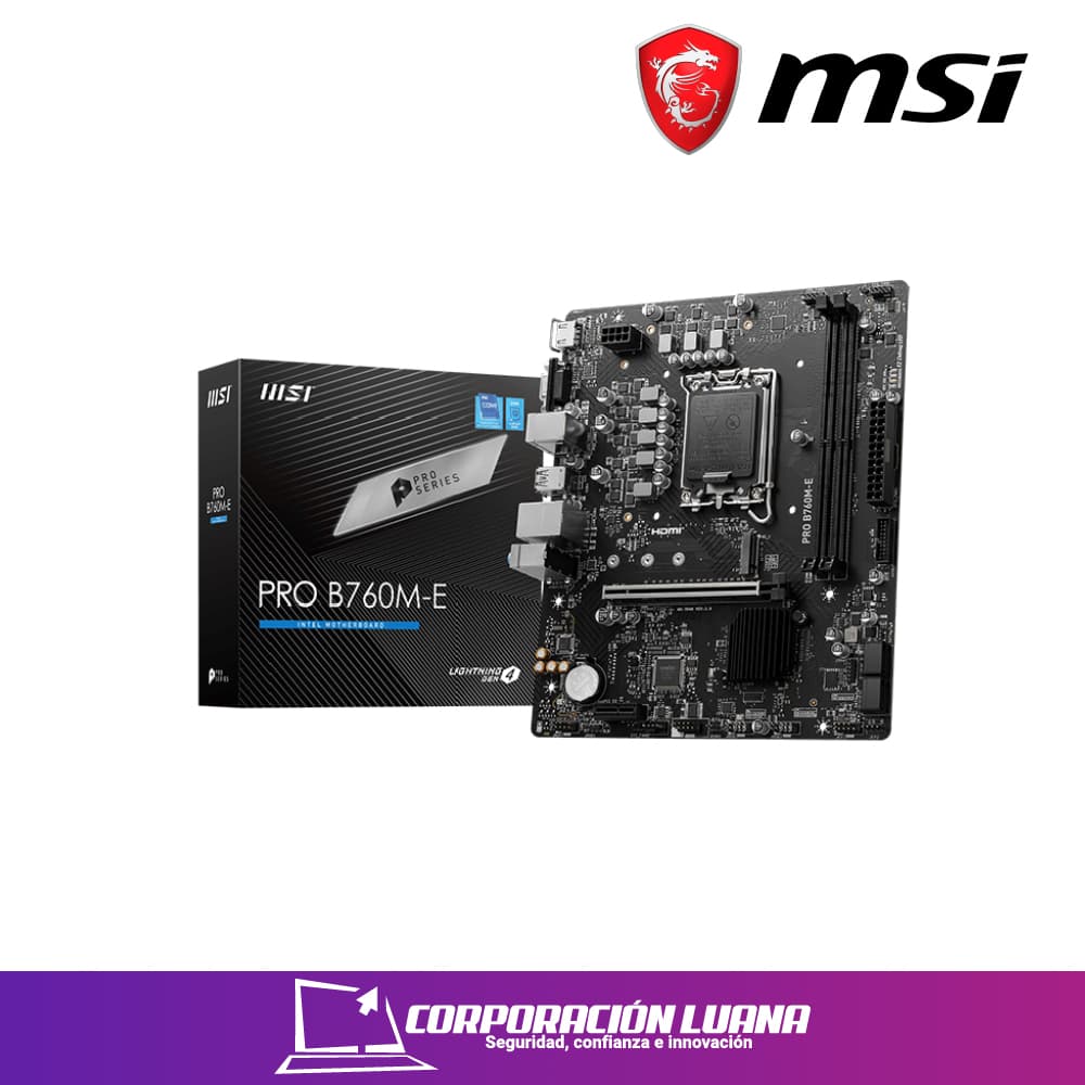 Imagen de MOTHERBOARD MSI PRO B760M-E ( PRO-B760M-E DDR4 ) DDR4 | LGA1700