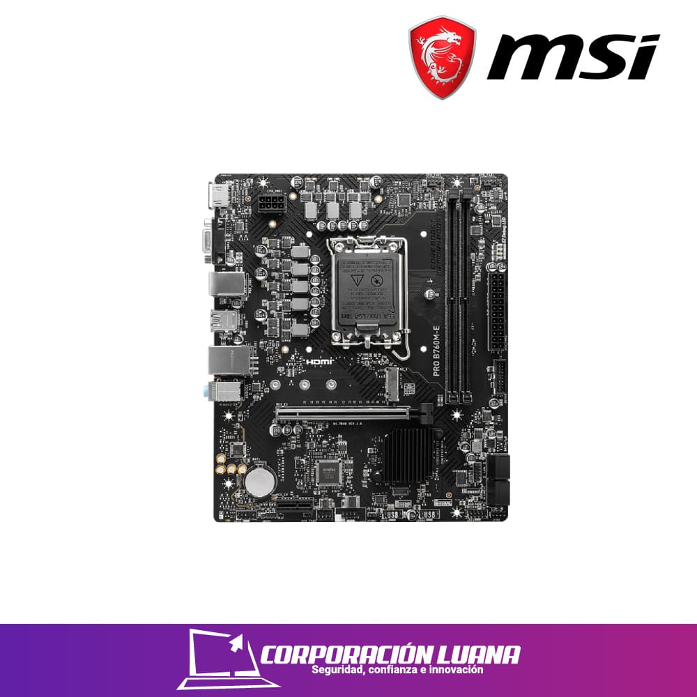 Imagen de MOTHERBOARD MSI PRO B760M-E ( PRO-B760M-E DDR4 ) DDR4 | LGA1700