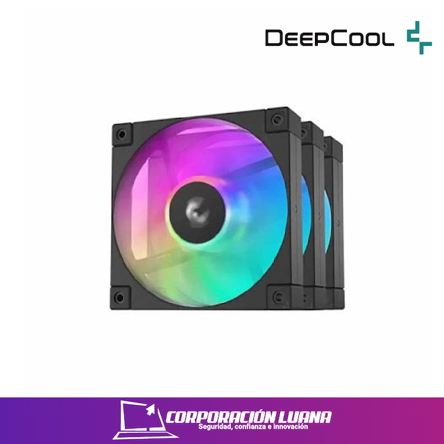 COOLER PARA CASE DEEPCOL FD12 ( R-DF12-BKAPN3-G ) NEGRO | PACK 3 FANES | LED ARGB