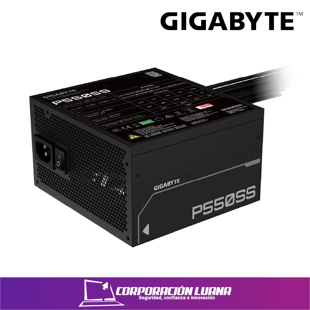 Imagen de FUENTE DE PODER GIGABYTE 550W ( GP-P550SS ) 80 PLUS SILVER