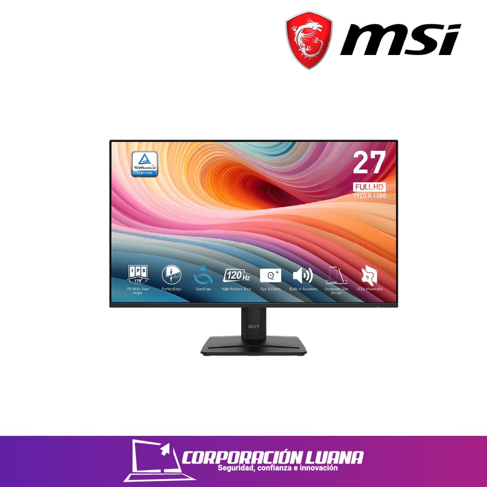 Imagen de MONITOR GAMER MSI 27" ( MP275 E2 ) IPS | 120 HZ FHD | 1MS | VGA - HDMI - DP | NEGRO