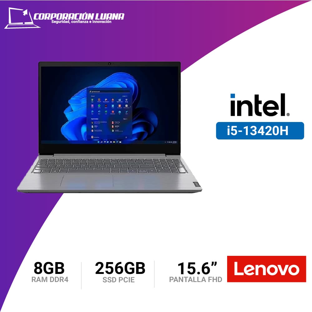 Foto del producto LAPTOP LENOVO V15 G4 INTEL CORE I5 13420H ( V15-G4 IRU ) RAM 8GB DDR4 | SSD 256GB | 15.6" FHD | INTEGRADO | FREE OS
