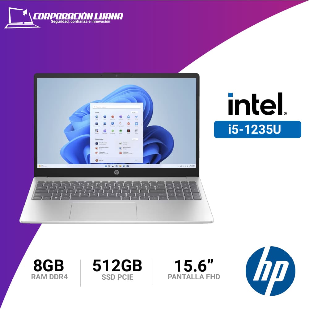 Foto del producto LAPTOP HP 15-FD-0055LA INTEL CORE I5 1235U ( A4AT7LA#ABM ) RAM 8GB DDR4 | SSD 512GB | 15.6" FHD | INTEGRADO | WINDOWS 11