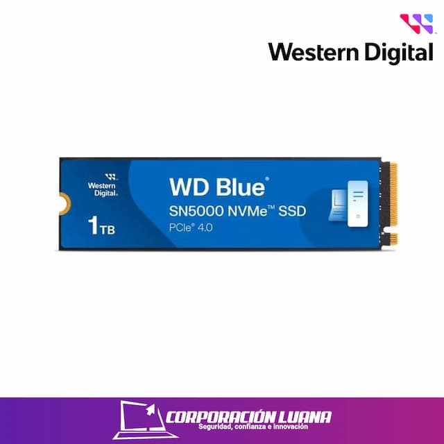 SSD WESTERN DIGITAL BLUE SN5000 1TB ( WDS100T4B0E-00CNZ0 ) NVME | PCIE GEN 4X4 | LECTURA 5150MBS | ESCRITURA 4900MBS