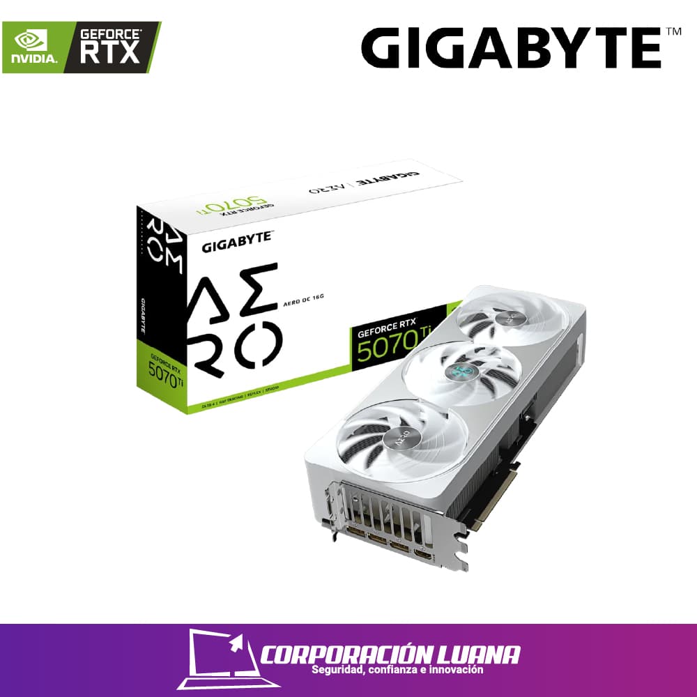 Foto del producto TARJETA DE VIDEO GIGABYTE RTX 5070 TI AERO ( GV-N507TAERO OC-16GD ) GDDR7 | 16GB | DLSS4 | 256BIT