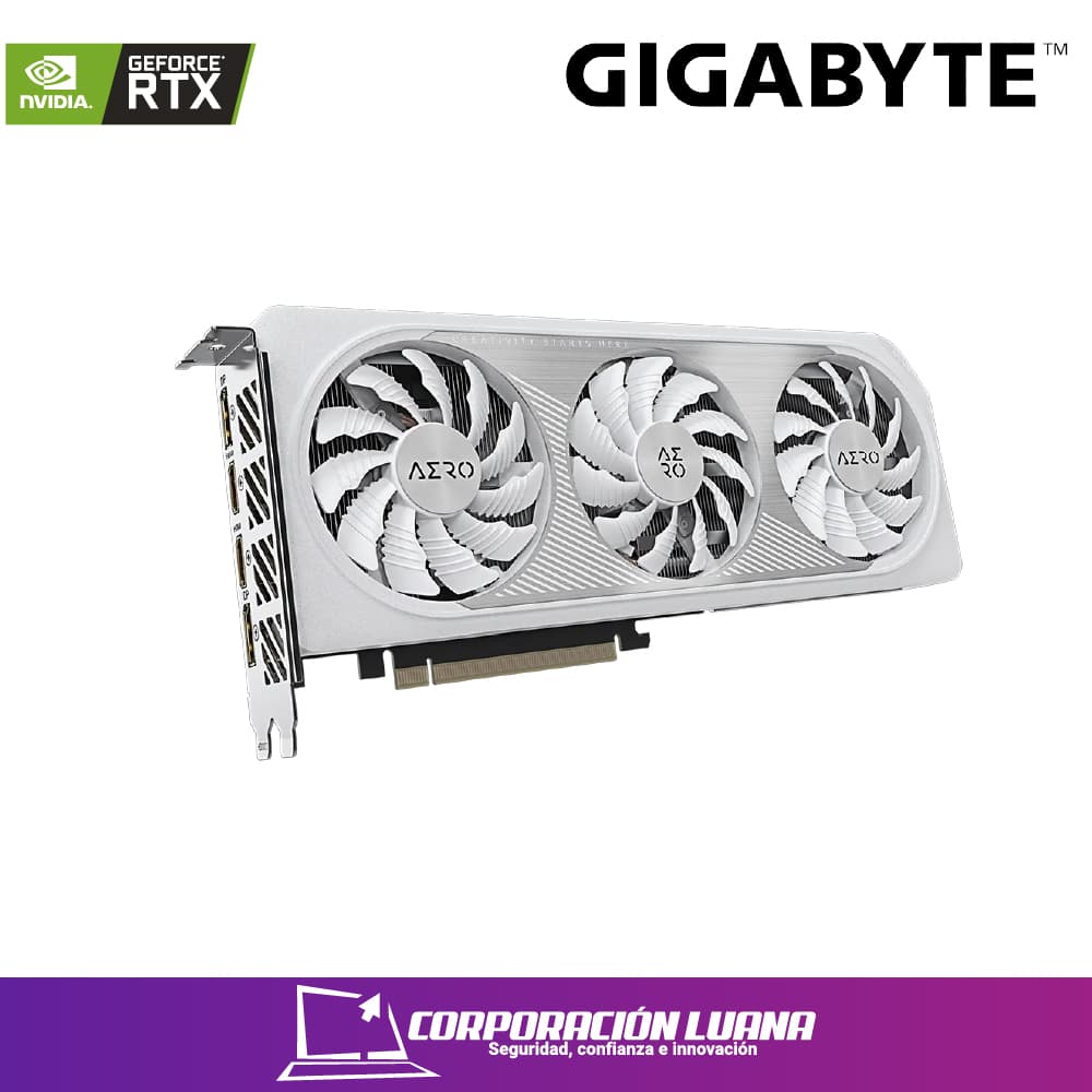 Imagen de TARJETA DE VIDEO GIGABYTE AERO RTX 4060 TI ( GV-N405TAERO OC 8GD ) 8GB - GDDR6 | DLSS | X3 FANES