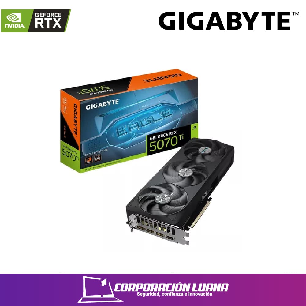 Foto del producto TARJETA DE VIDEO GIGABYTE RTIX 5070 EAGLE ( GV-N507EAGLE OC 12GD ) 12GB | GDDR7 | X3 FAN