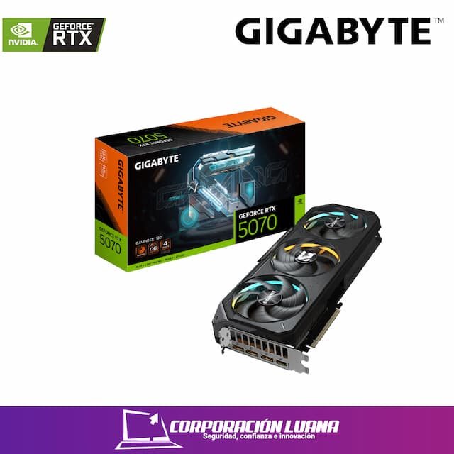 TARJETA DE VIDEO  GIGABYTE GEFORCE RTX 5070 GAMING OC ( 9VN5070GO-00-G10 )12GB | GDDR7 | X3 FAN