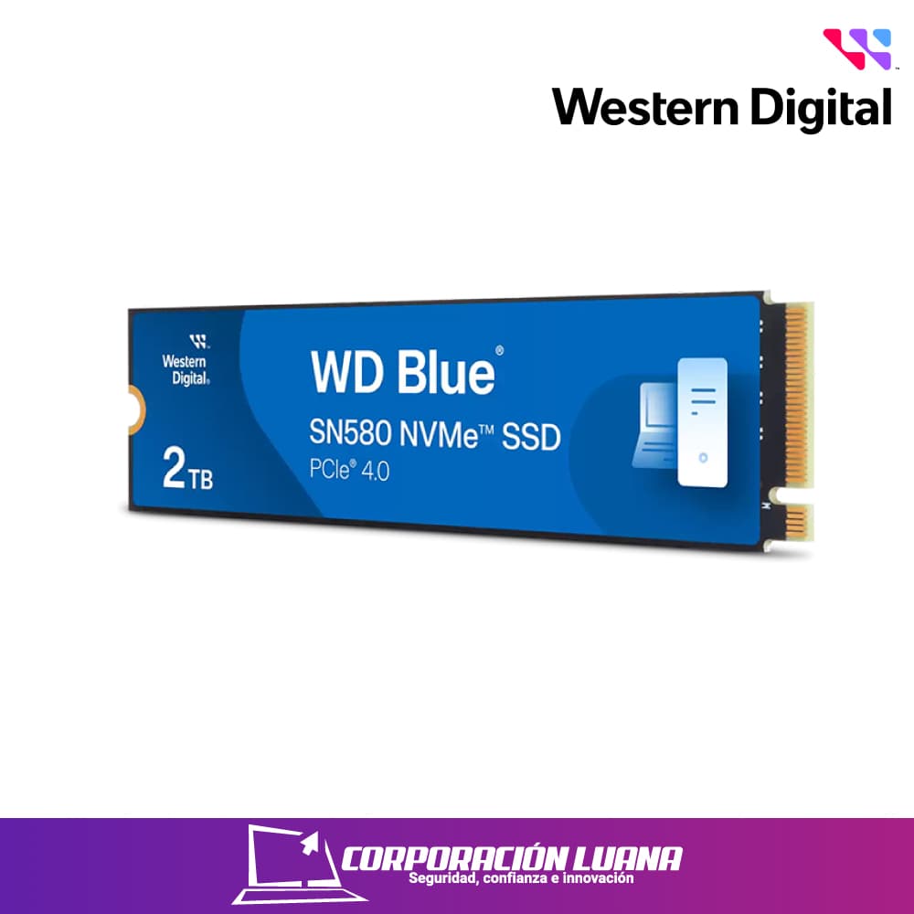 Foto del producto SSD WESTERN DIGITAL SN580 2TB ( WDS200T3B0E-00CHF0) NVME M.2 | BLUE | 4150 MB/S LECTURA - 4150 MB/S ESCRITURA