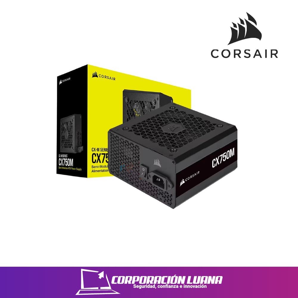 Imagen de FUENTE DE PODER  CORSAIR CX SERIES 750W ( CX750 ) BRONZE I  NEGRA