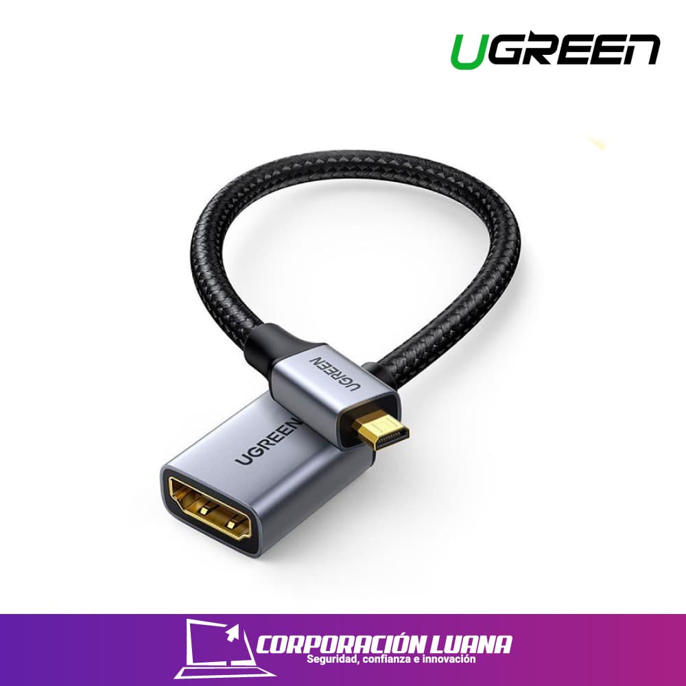 Foto del producto UGREEN MICRO HDMI MALE TO HDMI FAMALE ADAPTER CABLE 0.5 ( 10553