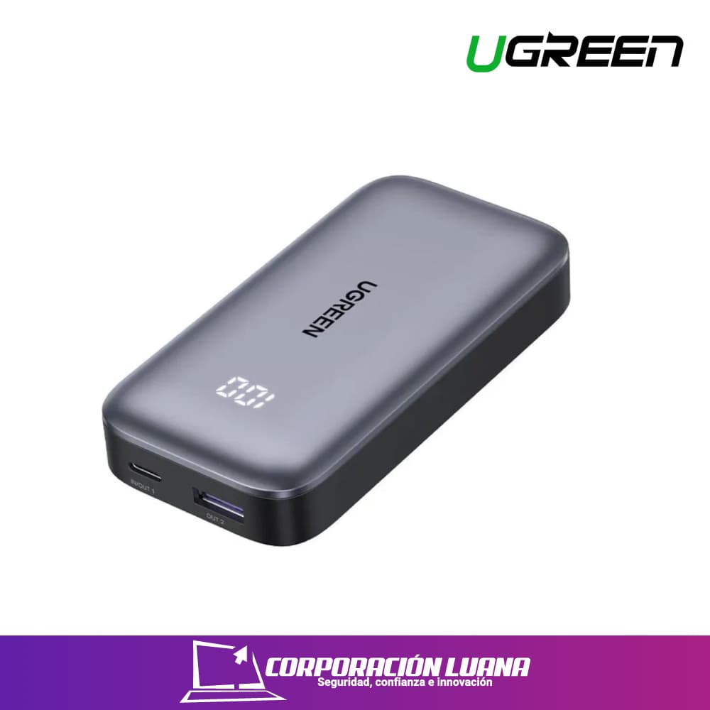Imagen de UGREEN 10000MAH MINI QUICK CHANGER 30W POWER BANK DIGITAL DISPLAY ( 25185 )