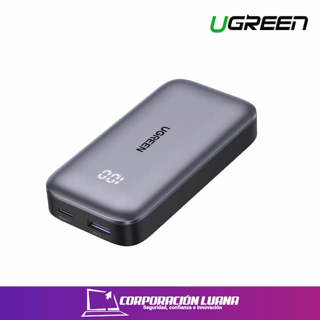 UGREEN 10000MAH MINI QUICK CHANGER 30W POWER BANK DIGITAL DISPLAY ( 25185 )